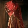 Zarin Rosha close-up – nakshi dabka and sequin work on tissue lehenga border | HBO Master Artisan craft
