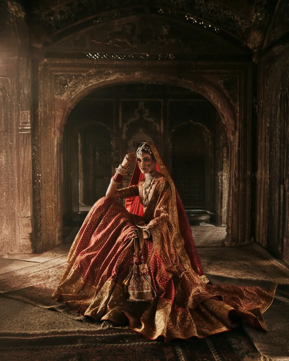 Zarin Rosha – pure tulle net veil dupatta lifted | atelier-exclusive barat bridal outfit Hammad Bespoke