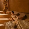 gold wedding lehenga train farshi skirt champagne Zardozi embroidery bridal Hammad Bespoke Official