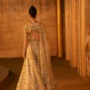champagne gold wedding lehenga back view farshi skirt Zardozi Sheesha embroidery Hammad Bespoke Official