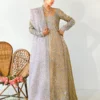 bridal lehenga for wedding reception open-front champagne tissue silver Zardozi Master Artisan Multan