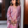 silk kurta for women baby pink raw silk keyhole neckline tassel tie khari shalwar Hammad Bespoke Official