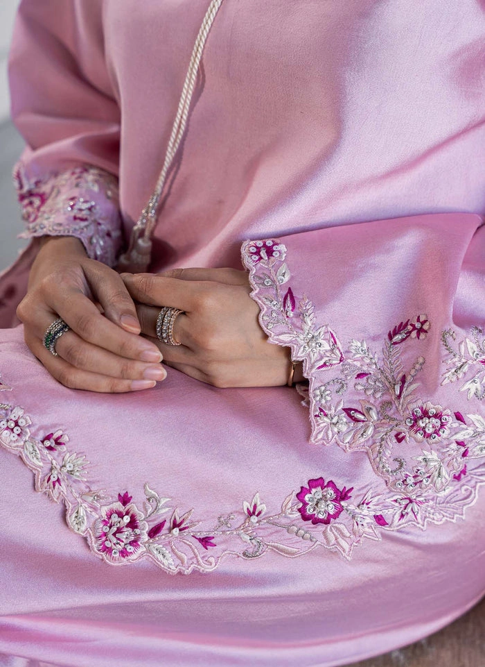 silk kurta for women resham crystal bead floral cuff embroidery detail Master Artisan Hammad Bespoke Official