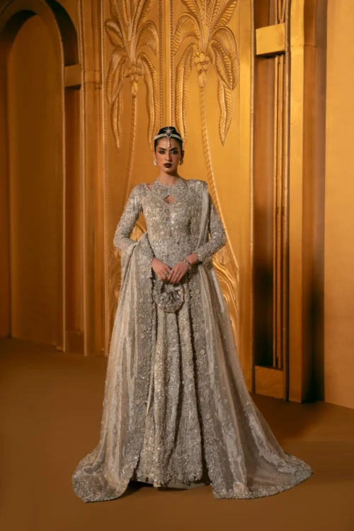 white nikkah dress full length anarkali bespoke Hammad Bespoke Official