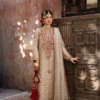 jamawar suit ivory zardozi kurta crimson jamavar azaar velvet potli barat Hammad Bespoke Official
