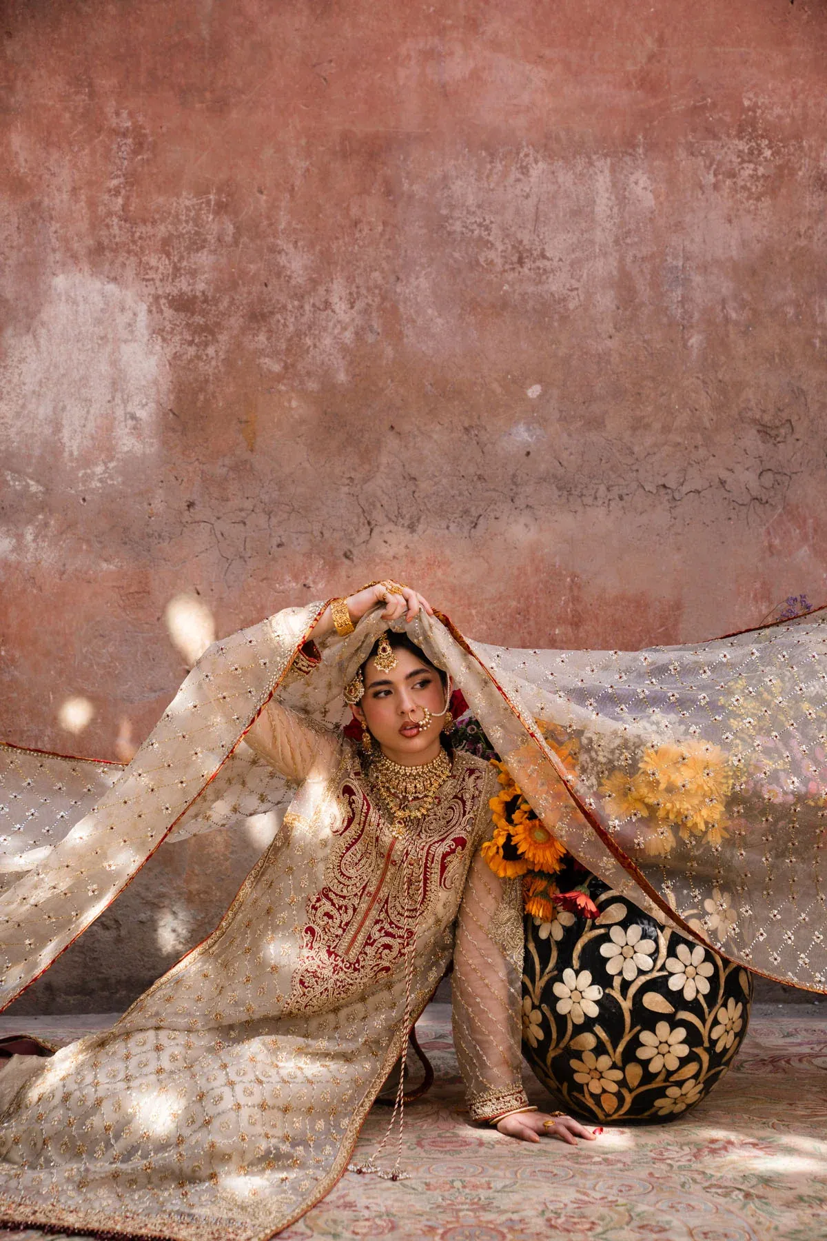 Pakistani suits — bridal lehenga with dupatta and hand embroidery by Hammad Bespoke Official