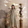 green net suit side profile chatta patti churidar crystal hem fringe Multan atelier