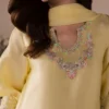 yellow salwar suit ombre silk dupatta draped front full-length sheesha silk Hammad Bespoke Official