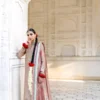 tissue silk suit embroidered jamawar dupatta formal occasion Pakistani wedding guest Hammad Bespoke Official