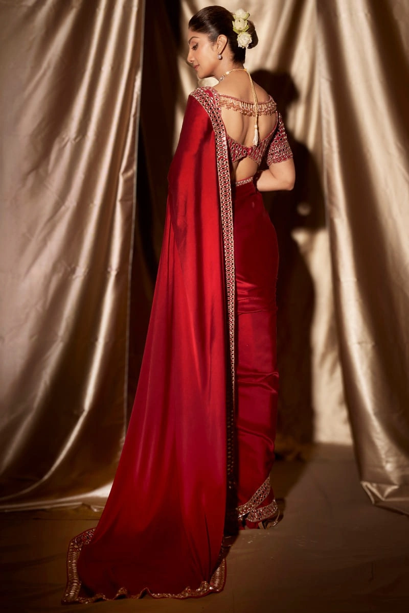 satin saree back drape mirror border open blouse tassel pearl drop Hammad Bespoke Official.webp satin saree back drape mirror border open blouse tassel pearl drop Hammad Bespoke Official