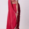 satin saree open back mirror blouse pearl crystal tassel drops Hammad Bespoke Official.webp Layla Mirat