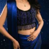 criss-cross beaded fringe blouse detail velvet saree Hammad Bespoke Official (76c)