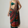 mirror-work-saree-pallu-drape-georgette-teal-maroon-rust-master-artisan-hammad-bespoke-official.webp mirror work saree pallu drape georgette teal maroon rust Master Artisan Hammad Bespoke Official