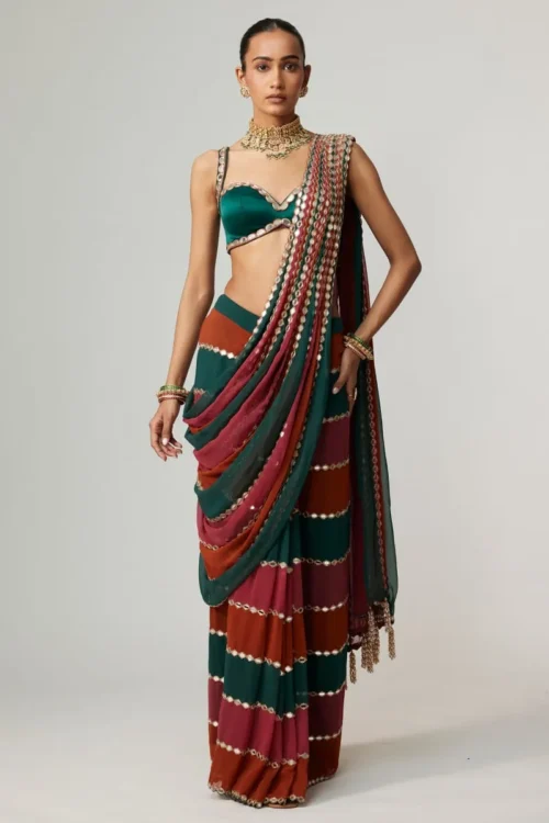 mirror-work-saree-pallu-drape-georgette-teal-maroon-rust-master-artisan-hammad-bespoke-official.webp mirror work saree pallu drape georgette teal maroon rust Master Artisan Hammad Bespoke Official
